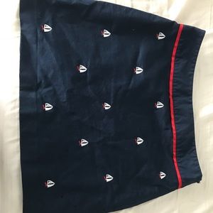 Navy sailboat Vineyard Vines Skirt